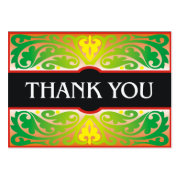 Decorative green and black thank you card profilecard