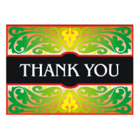 Decorative green and black thank you card profilecard