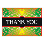 Decorative green and black thank you card business cards