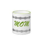 Decorative Green & Black MOM Mug mugs