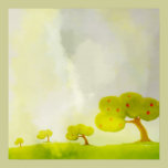decorative green trees Poster posters