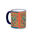 Decorative 'Heart' Ringer Coffee Mug mug