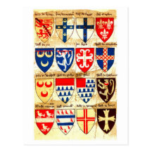Decorative Heraldry Pattern Post Card