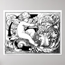 Decorative Initial letter E Posters
