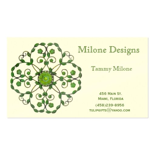 Decorative Ivy Business Card (front side)