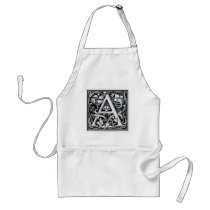 Decorative Letter "A" Woodcut Woodblock Inital aprons by ZephyrusBooks Decorative Letter "A" Woodcut Woodblock Inital aprons