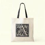 Decorative Letter "A" Woodcut Woodblock Inital bags