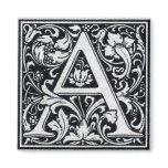Decorative Letter "A" Woodcut Woodblock Inital Magnets