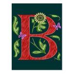 Decorative Letter B Monogram Postcards