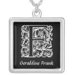 Decorative Letter F Monogram Initial Personalized Custom Jewelry