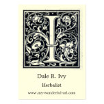 Decorative Letter "I" Woodcut Woodblock Initial Business Card