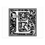 Decorative Letter Initial “E” Postcards