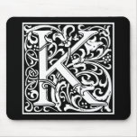 Decorative Letter Initial “K” Mouse Pad