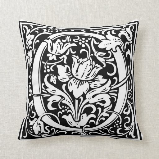 Decorative Letter Initial ?O? Throw Pillow Zazzle