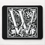Decorative Letter Initial “W” Mouse Pads