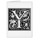 Decorative Letter Initial “Y” Greeting Card