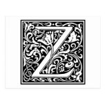 Decorative Letter Initial “Z” Post Card