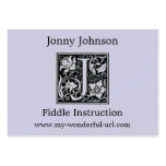 Decorative Letter "J" Woodcut Woodblock Initial Business Cards