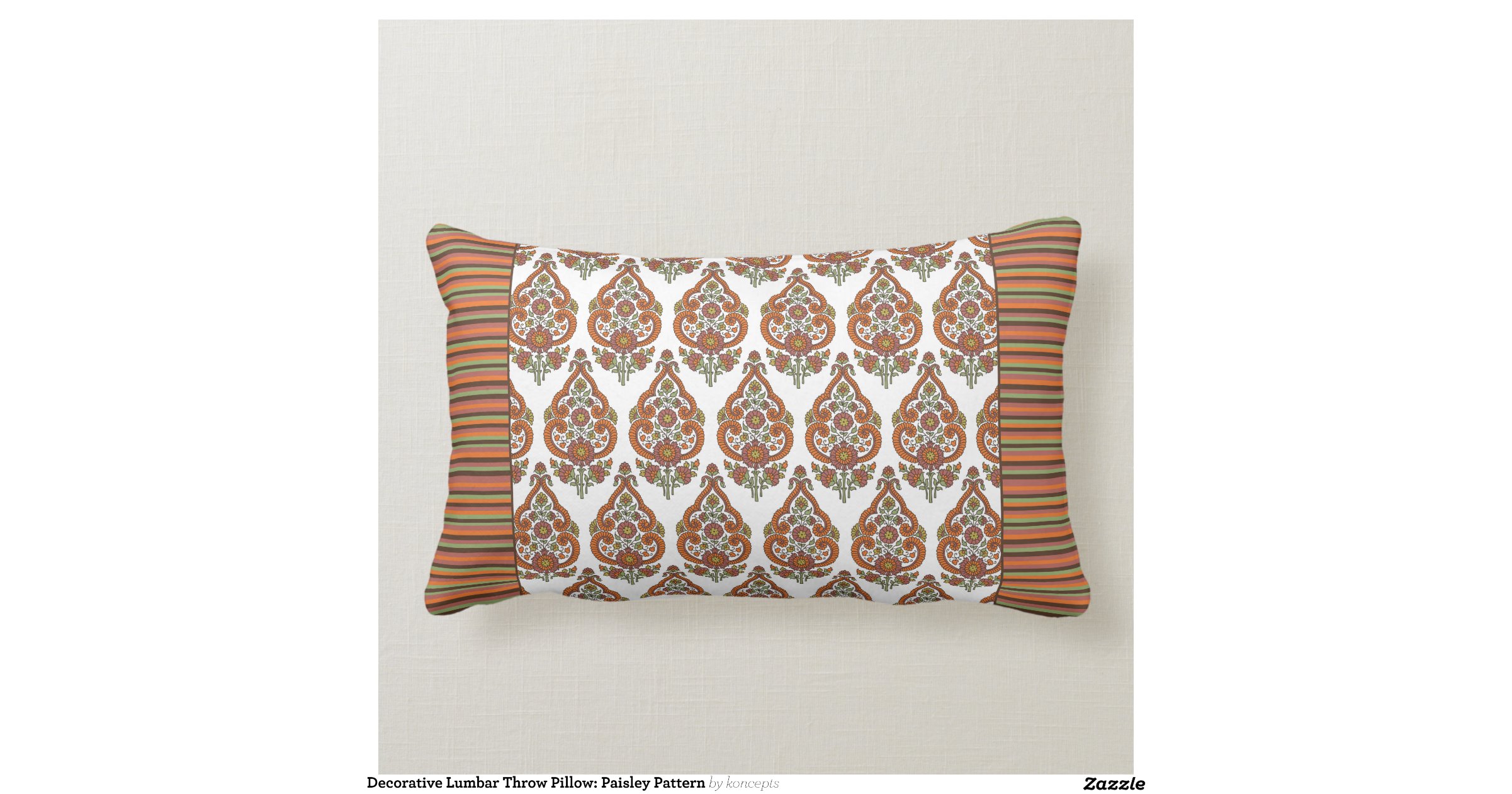 Decorative Lumbar Throw Pillow: Paisley Pattern Pillows Zazzle