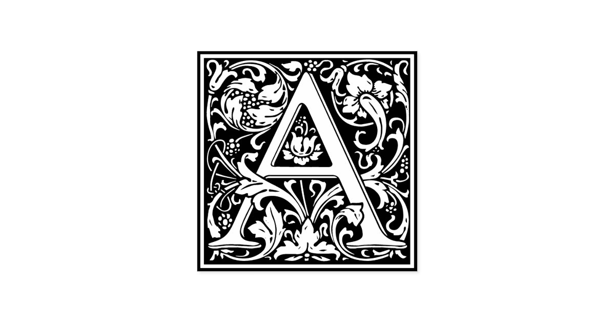 Decorative Monogram Letter A Rubber Stamp Zazzle