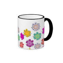 Decorative Multicolored Flowers Coffee Mugs