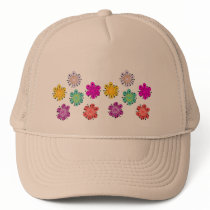 Decorative Multicolored Flowers Trucker Hats