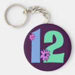 DECORATIVE NUMBER 12 KEYCHAIN