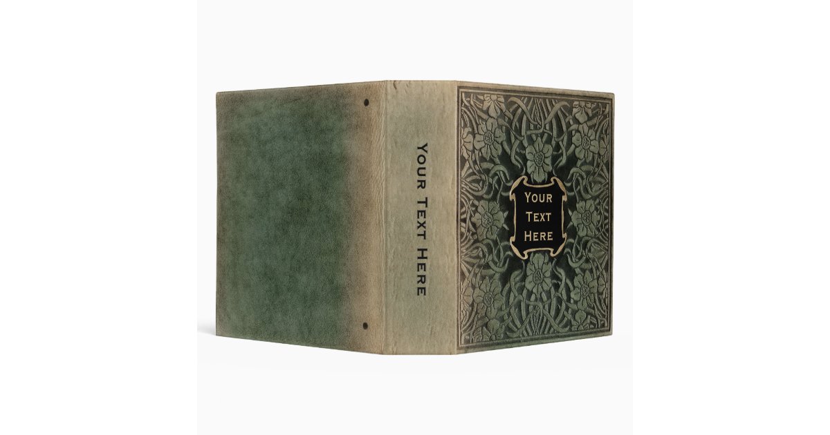 Decorative old book cover Retro floral design Binder Zazzle