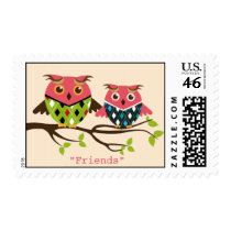 Decorative Owls Postage Stamp stamps
