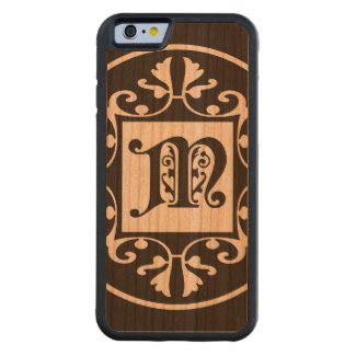 Decorative Personalized Monogram M Carved® Cherry iPhone 6 Bumper