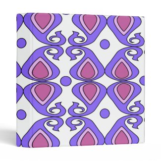 Decorative Pink And Purple Paisley Pattern Binders