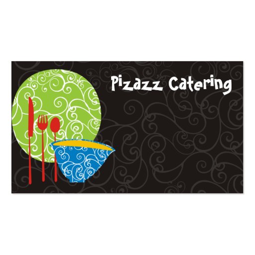 Decorative plate bowl utensils chef catering bu... business card template