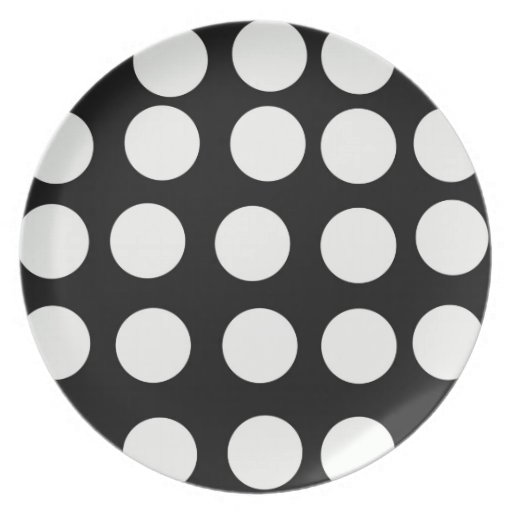 Decorative Plates Black and White Polka Dots Zazzle