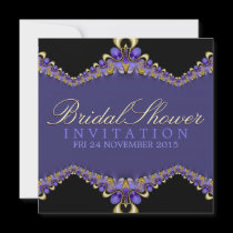 Decorative Purple Bridal Shower Party Invitation invitations