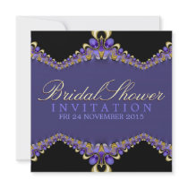 Decorative Purple Bridal Shower Party Invitation