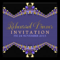 Decorative Purple Rehearsal Dinner Invitations invitations