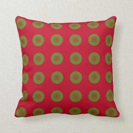 Decorative Red & Green Floral Merry Christmas Throw Pillow Zazzle
