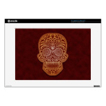 Decorative Red Sugar Skull 15" Laptop Decals