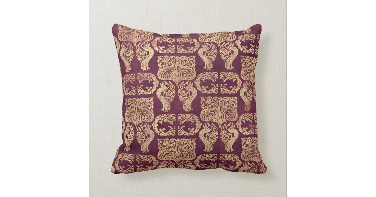 Decorative Royal Purple & Gold Throw Pillow Zazzle