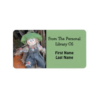 Decorative Scarecrow Bookplate Labels label