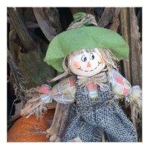 Decorative Scarecrow Fall Harvest Party Invites