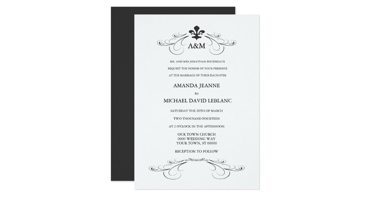 Fleur De Lis Wedding Invitations The Specialiststhe The Wedding