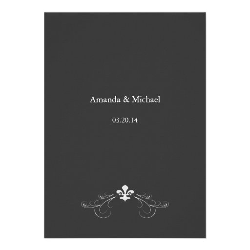 Decorative Scroll Fleur de Lis Wedding Invitations