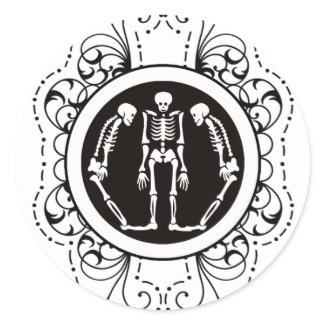 Decorative Skeleton Halloween Treat Label Stickers sticker