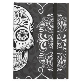 Decorative Sugar Skull Black White Gothic Grunge iPad Case