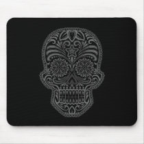 Decorative Sugar Skull - dark Mouse Pads
