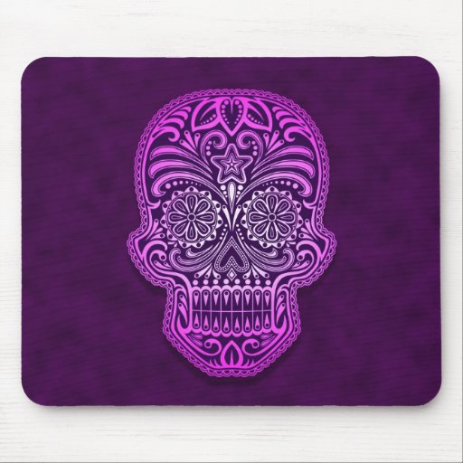 Decorative Sugar Skull – purple Mousepad