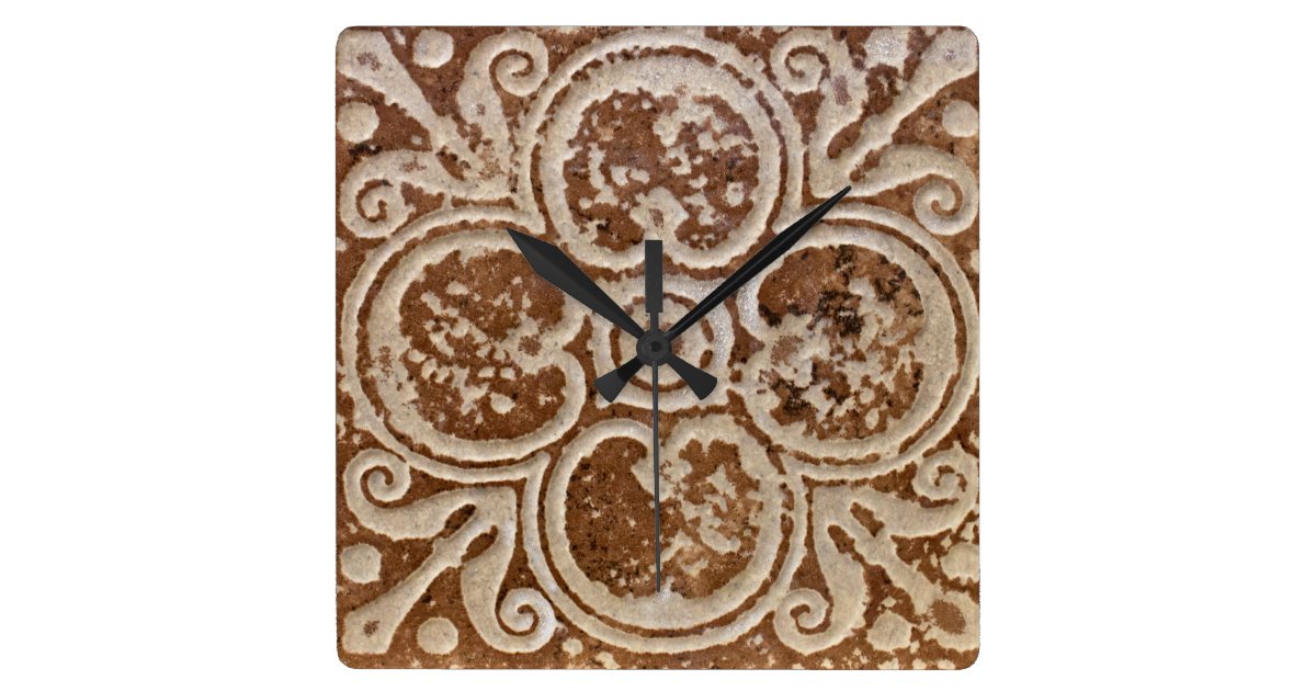 Decorative Tile Square Wall Clock Zazzle