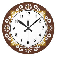 Decorative Wall Clock::Brown Frame