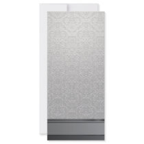 Decorative White swirls on Grey texture Personalized Rack Card
